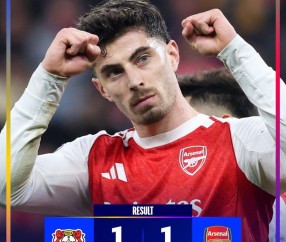 云开体育-热闻|哈弗茨点球绝平旧主！阿森纳1-1勒沃库森，欧冠8连胜终结|安德里希|德克兰-赖斯|哲凯赖|格里马尔多|阿尔特塔_新浪新闻